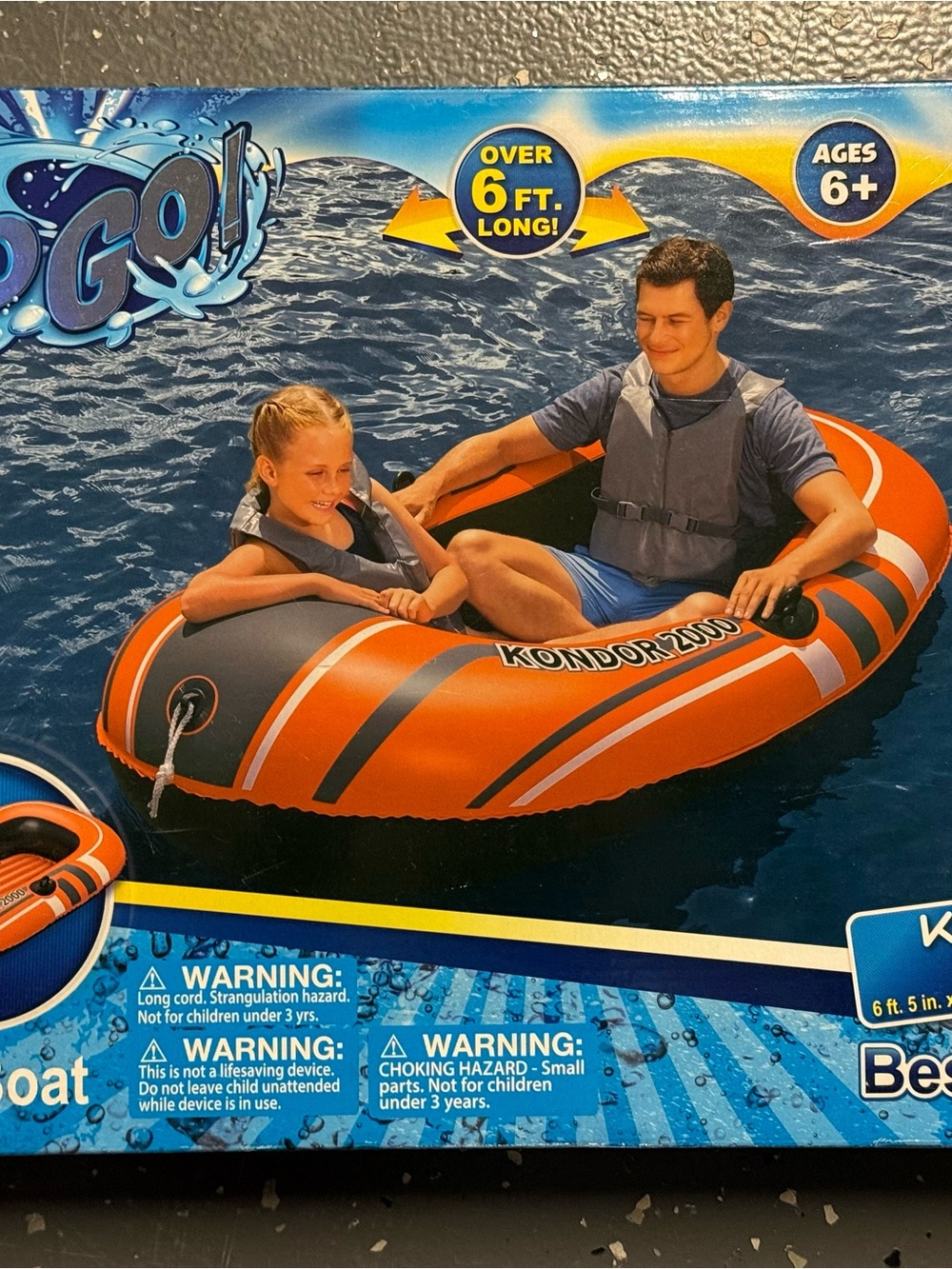 Bestway H2O Go 6 ft. 5 in. x 45 in. Kondor 2000 Inflatable Boat